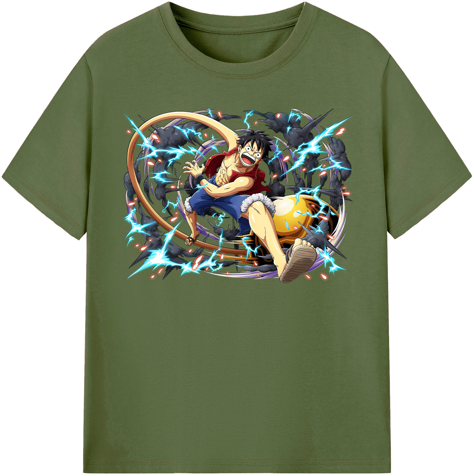 ワンピース モンキー・D・ルフィ ONE PIECE Monkey D. Luffy 綿100％半袖Tシャツ（フロントプリント）
